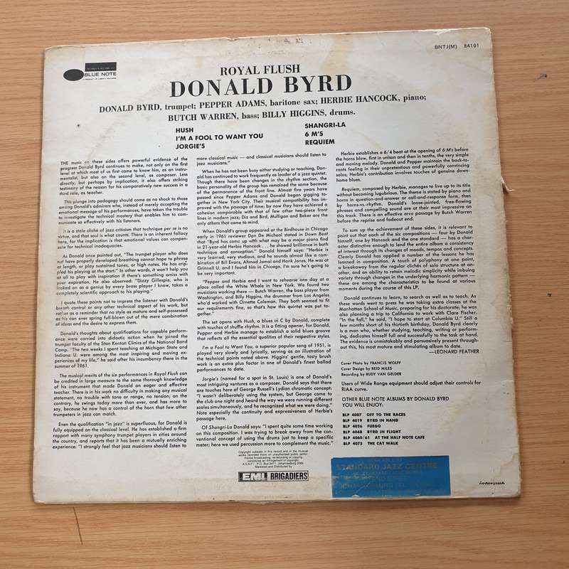 Donald Byrd  Royal Flush -  Vinyl LP Record  (VG)