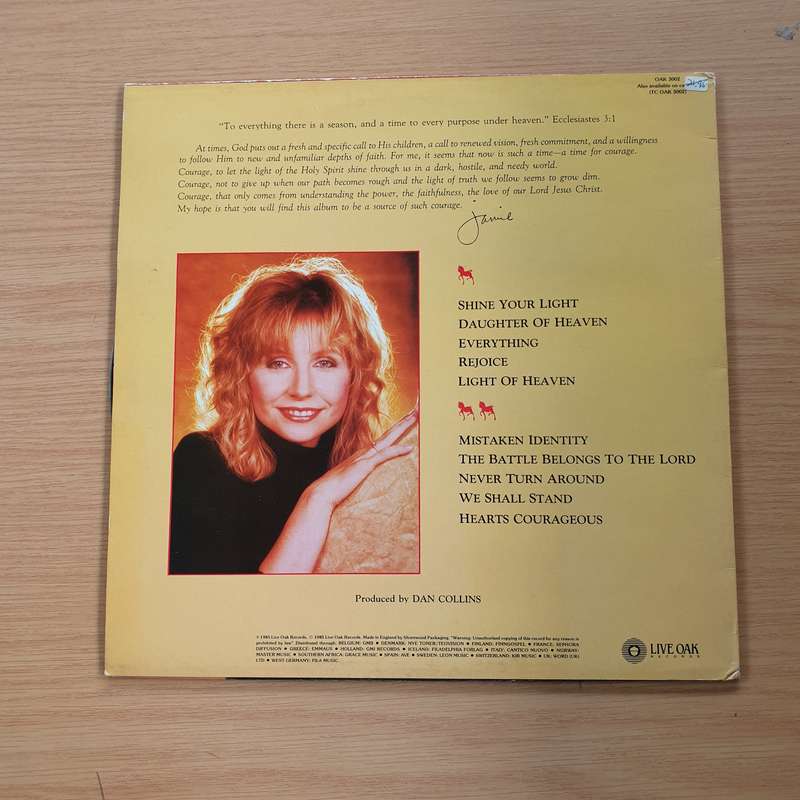 Jamie OwensCollins  A Time For Courage - Vinyl LP Record  (VG+)