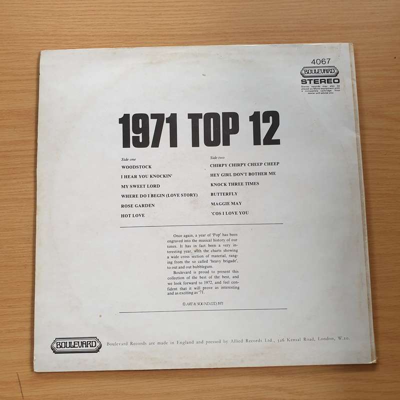 1971 top 12 - Vinyl LP Record  (VG+)