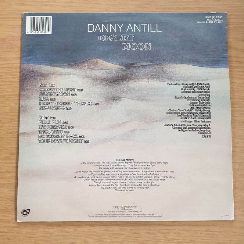 Danny Antill  Desert Moon (Rare SA) - Vinyl LP Record  (VG+)