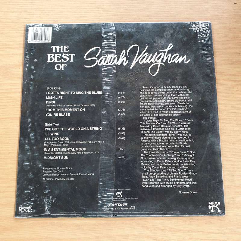 Sarah Vaughan  The Best Of Sarah Vaughan -  Vinyl LP Record - Sealed