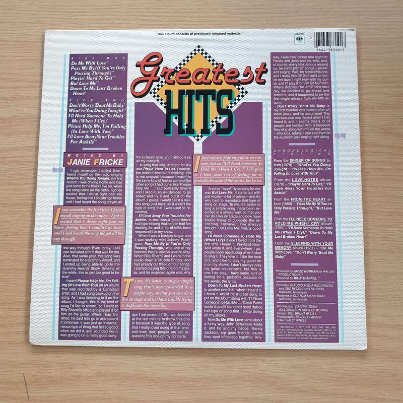 Janie Fricke  Greatest Hits - Vinyl LP Record  (VG+)