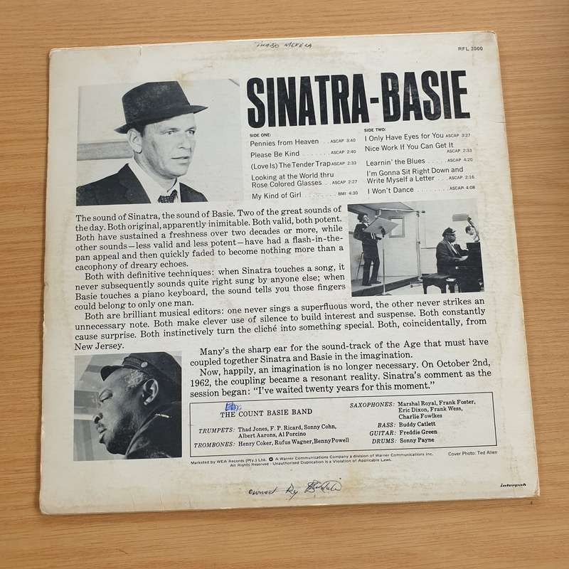 Sinatra & Basie - A Historical Music First - Vinyl LP Record - Opened  - Very-Good+ Quality (VG+)