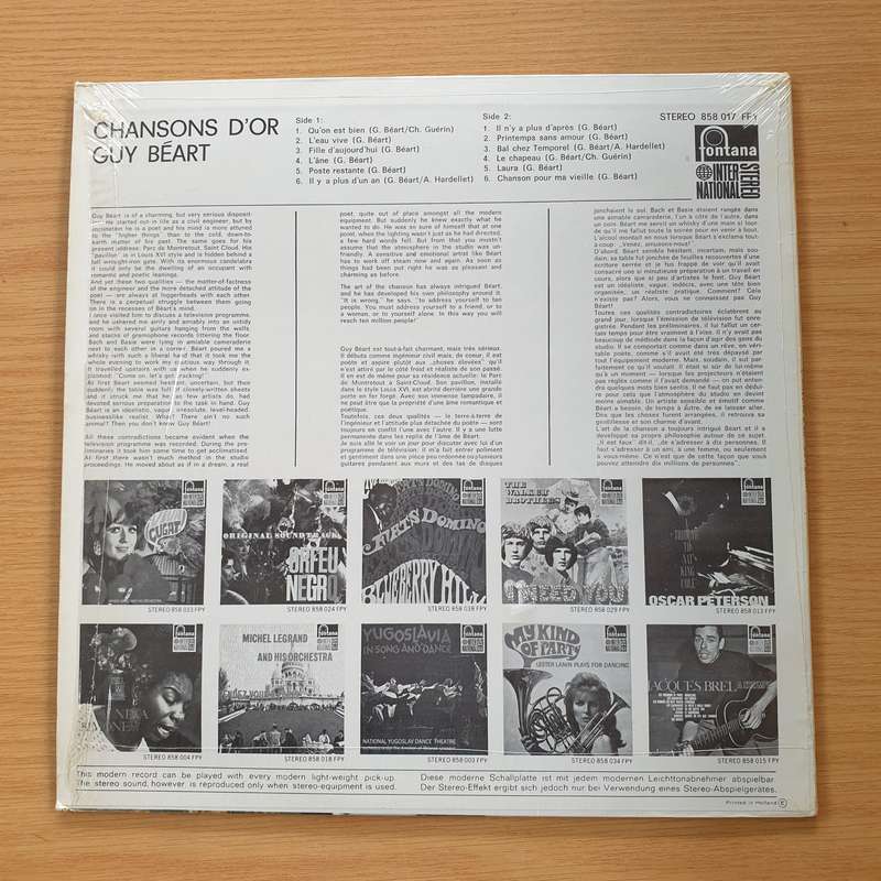 Guy Béart  Chansons D'Or - Vinyl LP Record  (VG+)