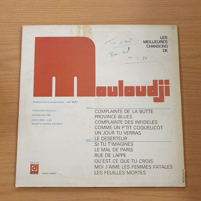 Mouloudji  Les Meilleures Chansons - Vinyl LP Record  (VG+)