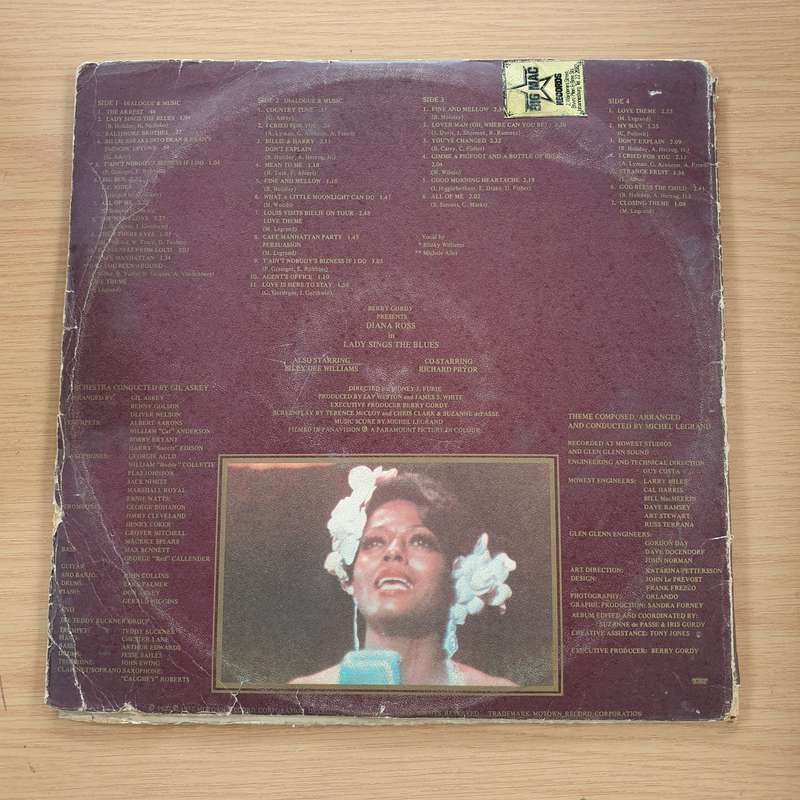 Diana Ross  Lady Sings The Blues (Original Motion Picture Soundtrack) - Vinyl LP Record  (G+)