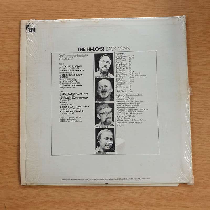 The Hi-Lo's  Back Again - Vinyl LP Record  (VG+)