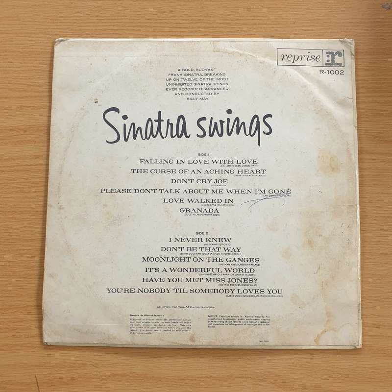 Frank Sinatra  Sinatra Swings  - Vinyl LP Record  (G+)