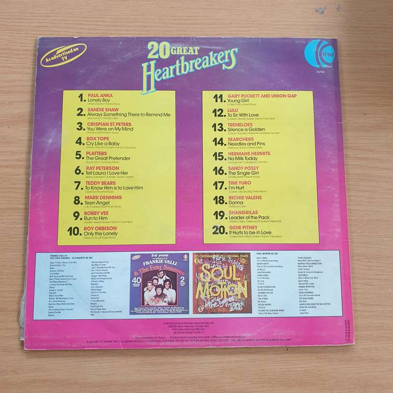 20 Great Heartbreakers - Various Artists - Vinyl LP Record  (VG)