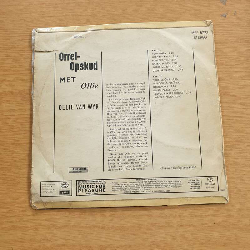 Ollie Van Wyk - Orrel Opskud met Ollie - Vinyl LP Record  (VG-)