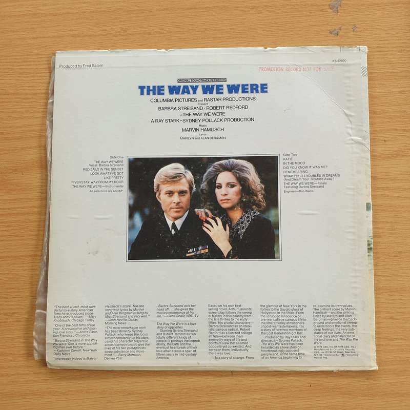 The Way We Were - Original Soundtrack Recording - Marvin Hamlisch - Vinyl LP Record - Very-Good+ ...