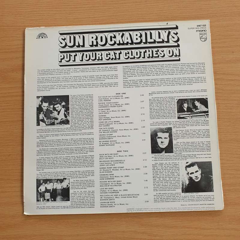 Sun Rockabillys - Put Your Cat Clothes On - Vinyl LP Record  (VG+)