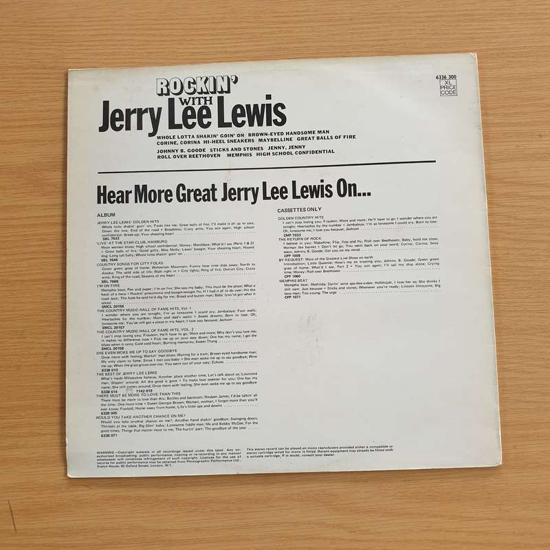 Jerry Lee Lewis  Rockin' With Jerry Lee Lewis - Vinyl LP Record  (VG+)