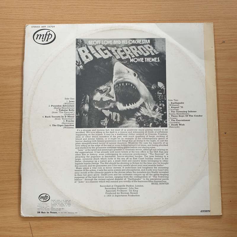 Geoff Love and His Orchestra - Big Terror Movie Themes - Vinyl LP Record  (VG+)
