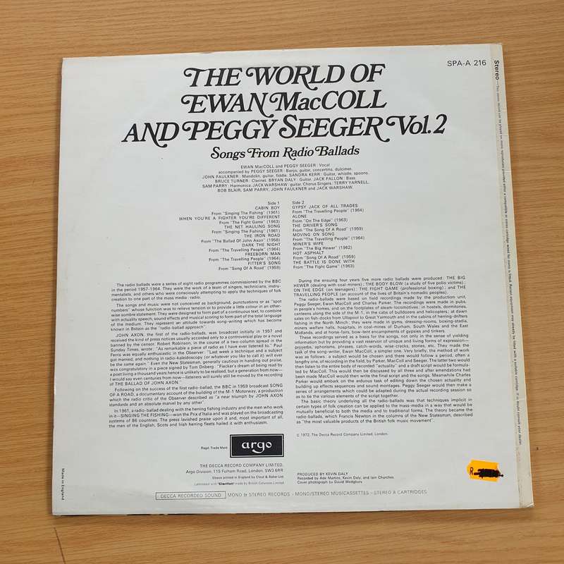 Ewan MacColl & Peggy Seeger  The World Of Ewan MacColl & Peggy Seeger - Vinyl LP Record  (VG+)