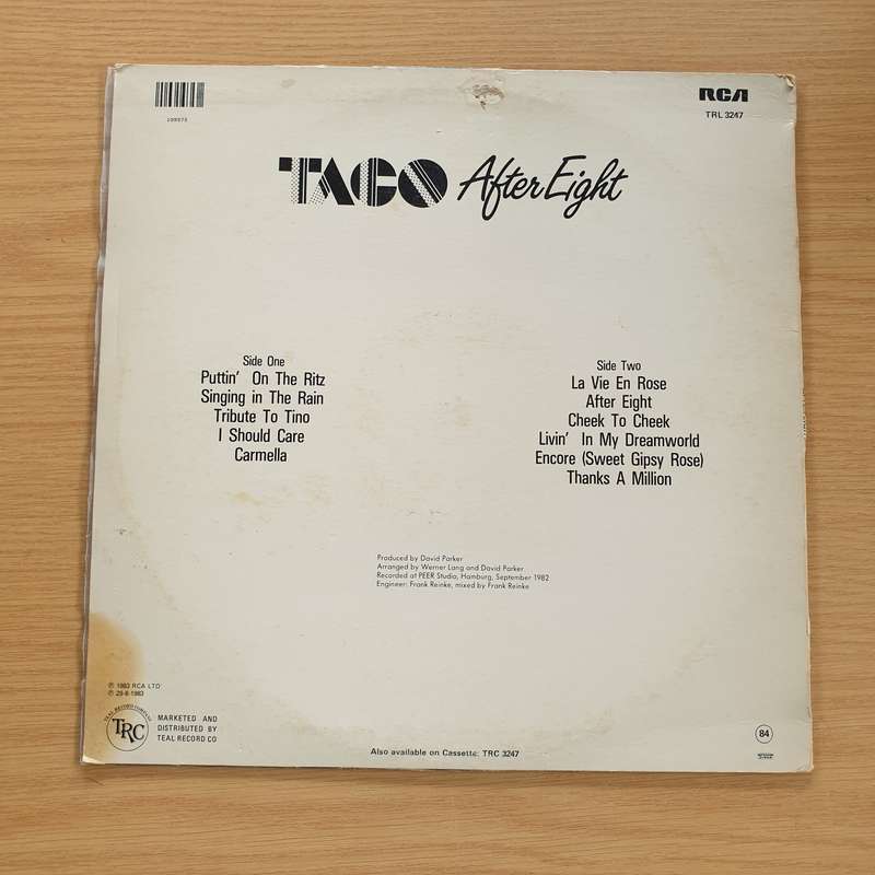 Taco - After Eight (Putting On The Ritz) - Vinyl LP Record  (VG+)