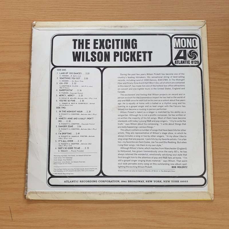 Wilson Pickett  The Exciting Wilson Pickett  - Vinyl LP Record  (VG-)