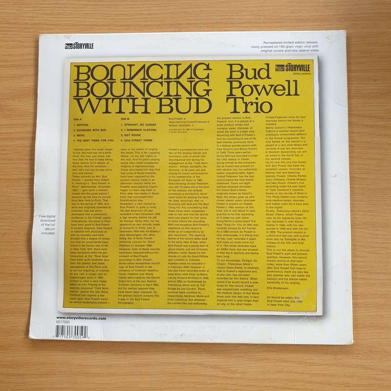 Bud Powell Trio  Bouncing With Bud - Vinyl LP Record  (VG+)