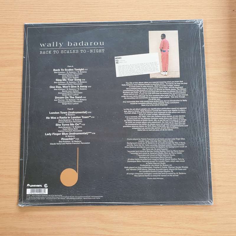 Wally Badarou  Back To Scales To-Night -  Vinyl LP Record - Sealed