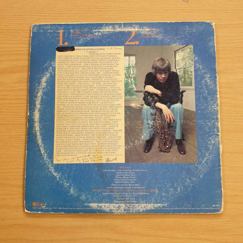 John Klemmer  Lifestyle (Living And Loving) -  Vinyl LP Record  (VG+)