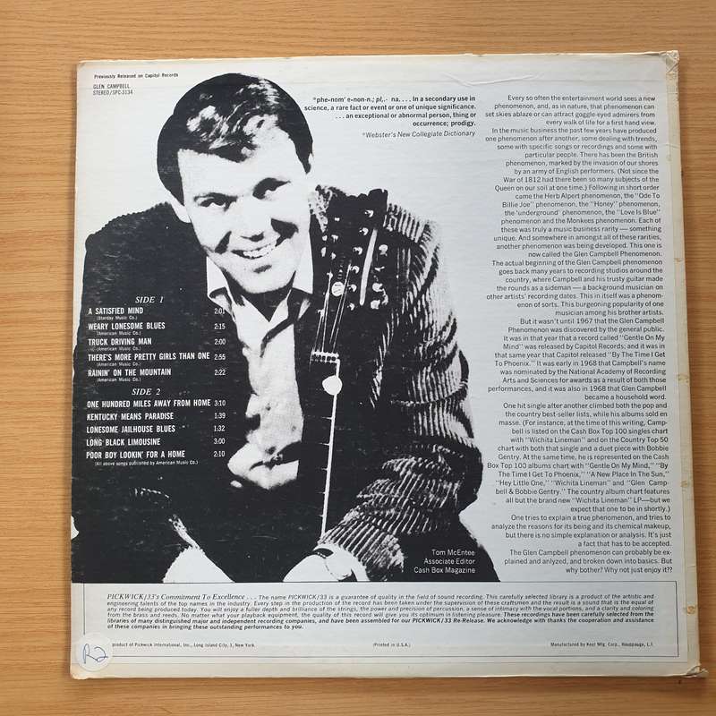Glen Campbell  A Satisfied Mind - Vinyl LP Record  (VG+)