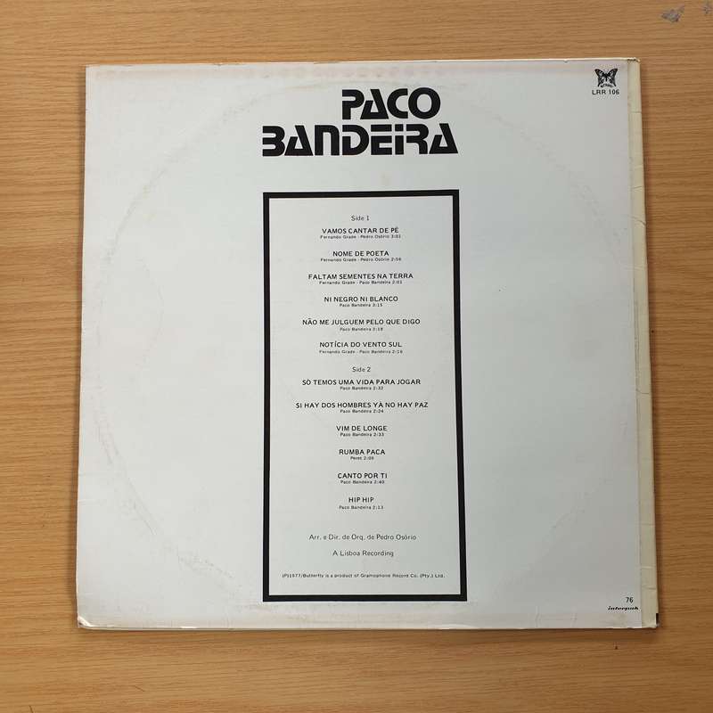 Paco Bandera - Vamos Cantas de Pe - Vinyl LP Record  (VG+)