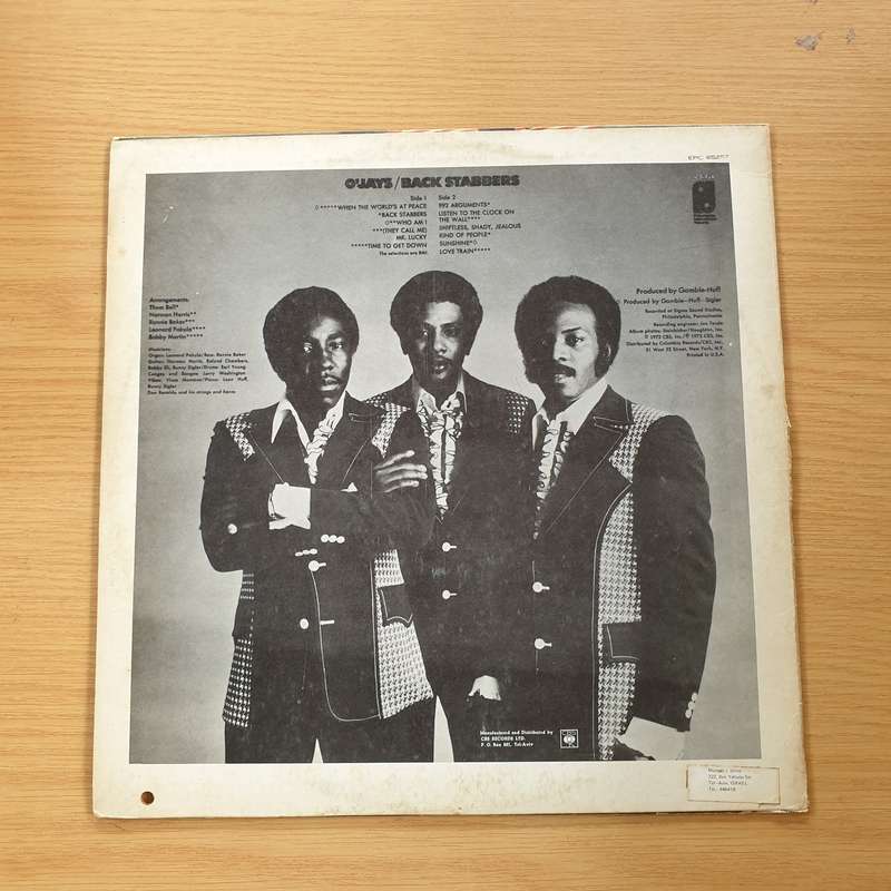 O'Jays  Back Stabbers - Vinyl LP Record  (VG+)