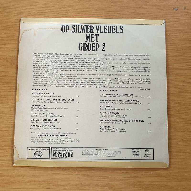 Groep 2  Op Silwervleuels - Vinyl LP Record  (VG+)