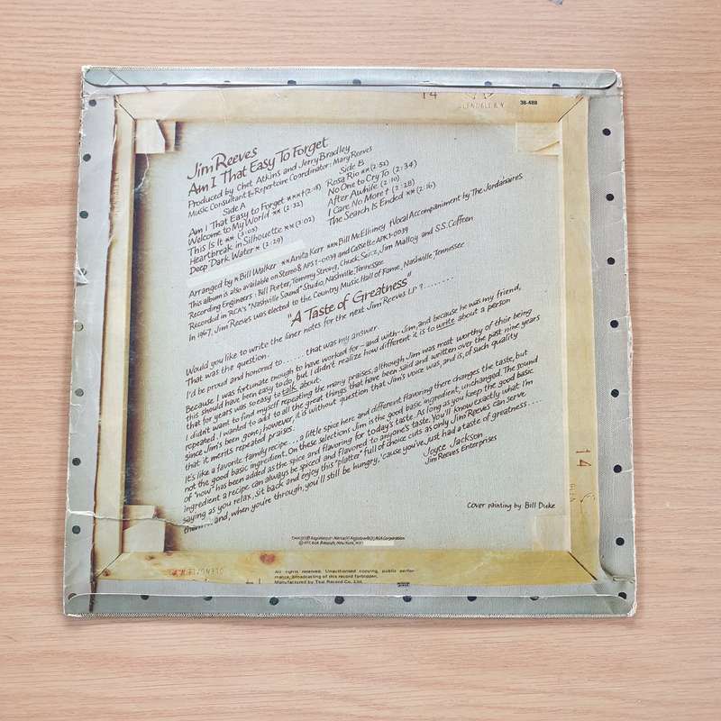 Jim Reeves  Am I That Easy To Forget -  Vinyl LP Record (VG+)