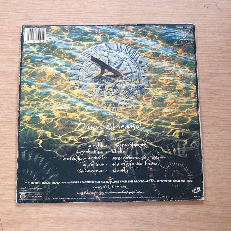 The Mission  Carved In Sand -  Vinyl LP Record (VG+)