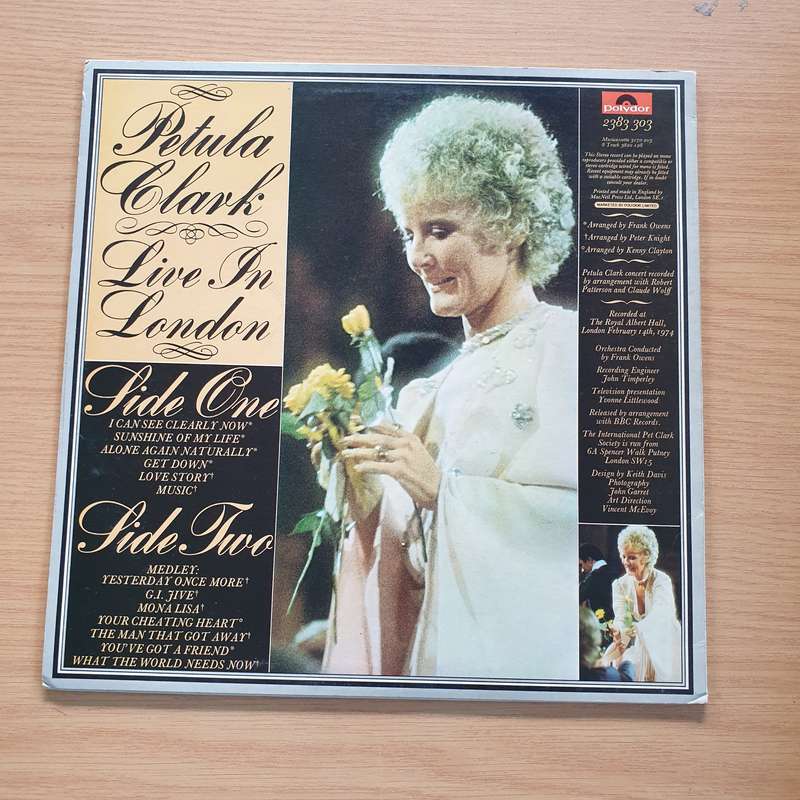 Petula Clark  Live In London  Vinyl LP Record (VG+)