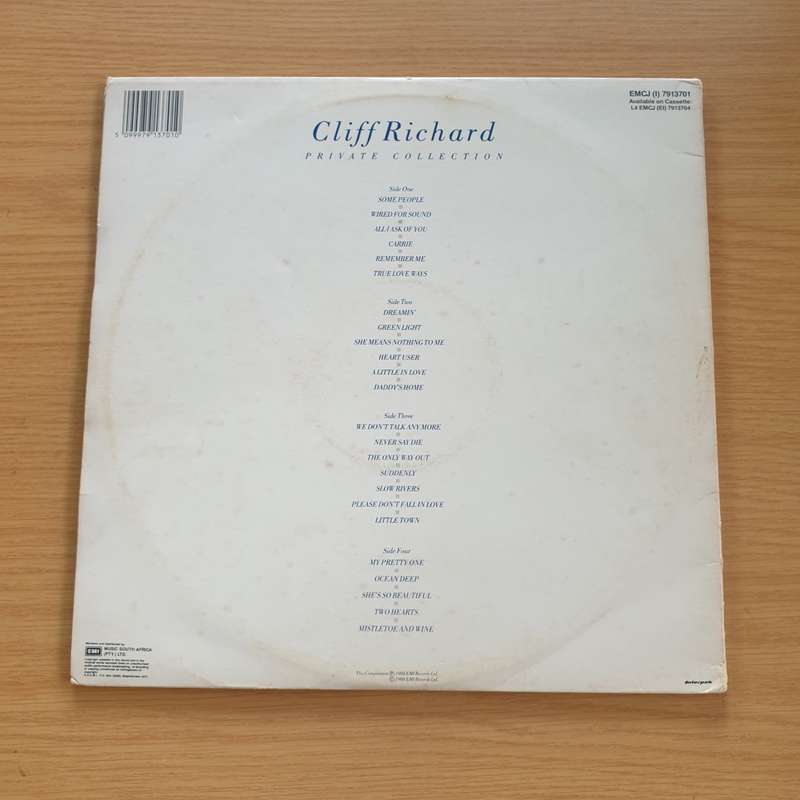 Cliff Richard - Private Collection  - 1979-1988 - Vinyl LP Record  (VG+)