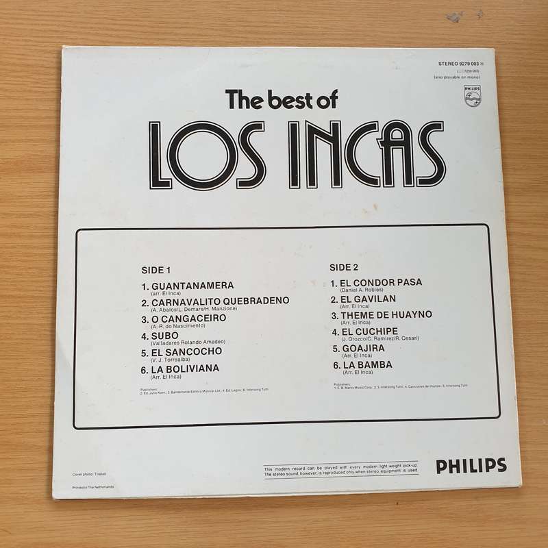 Los Incas  The Best of - Vinyl LP Record (VG+)