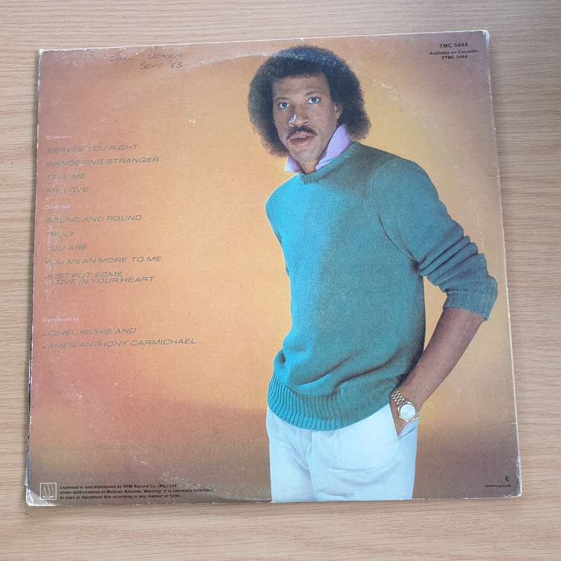 Lionel Richie  Lionel Richie - Vinyl LP Record - Very-Good+ Quality (VG+)