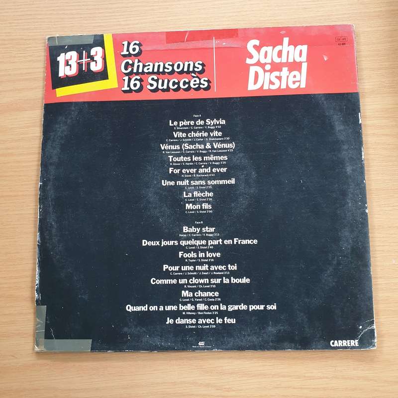 Sacha Distel  16 Chansons 16 Succès  - Vinyl LP Record (VG+)