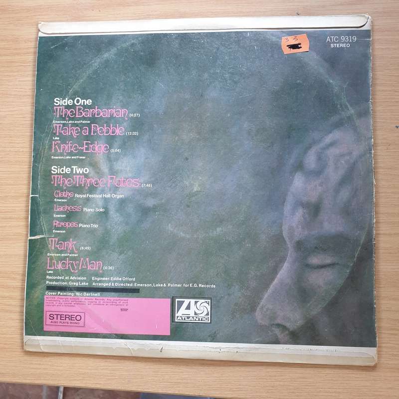 Emerson Lake & Palmer  Emerson, Lake & Palmer (ATC)  - Vinyl LP Record  (VG)