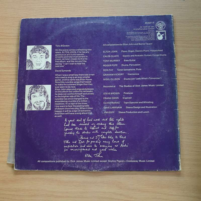 Elton John  Empty Sky (Germany) - Vinyl LP Record  (VG)