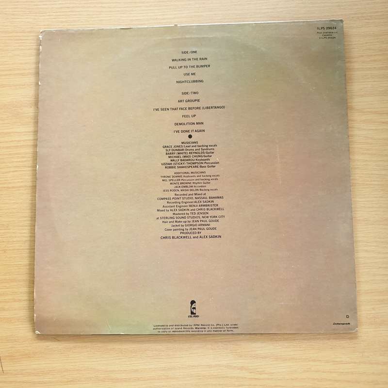 Grace Jones  Nightclubbing - Vinyl LP Record (VG+)