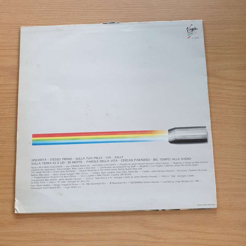 Riccardo Cocciante  Sincerità  Vinyl LP Record (VG+)