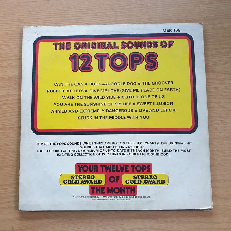 12 Tops - Todays Hits  Vinyl LP Record (VG+)