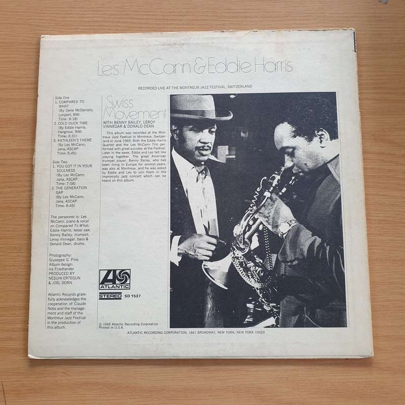 Les McCann & Eddie Harris  Swiss Movement  Vinyl LP Record  (VG)