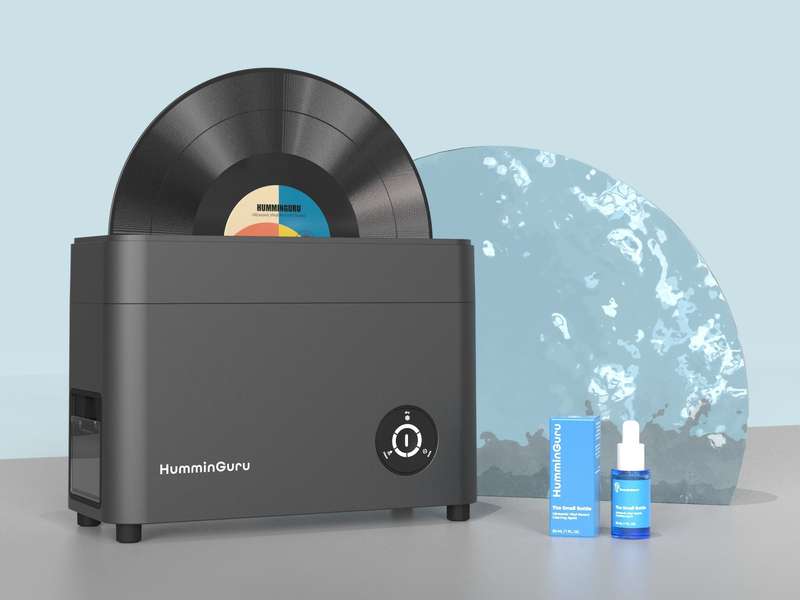 HumminGuru - All-In-One Ultrasonic Vinyl Record Cleaner with 33 Adapter (In Stock)