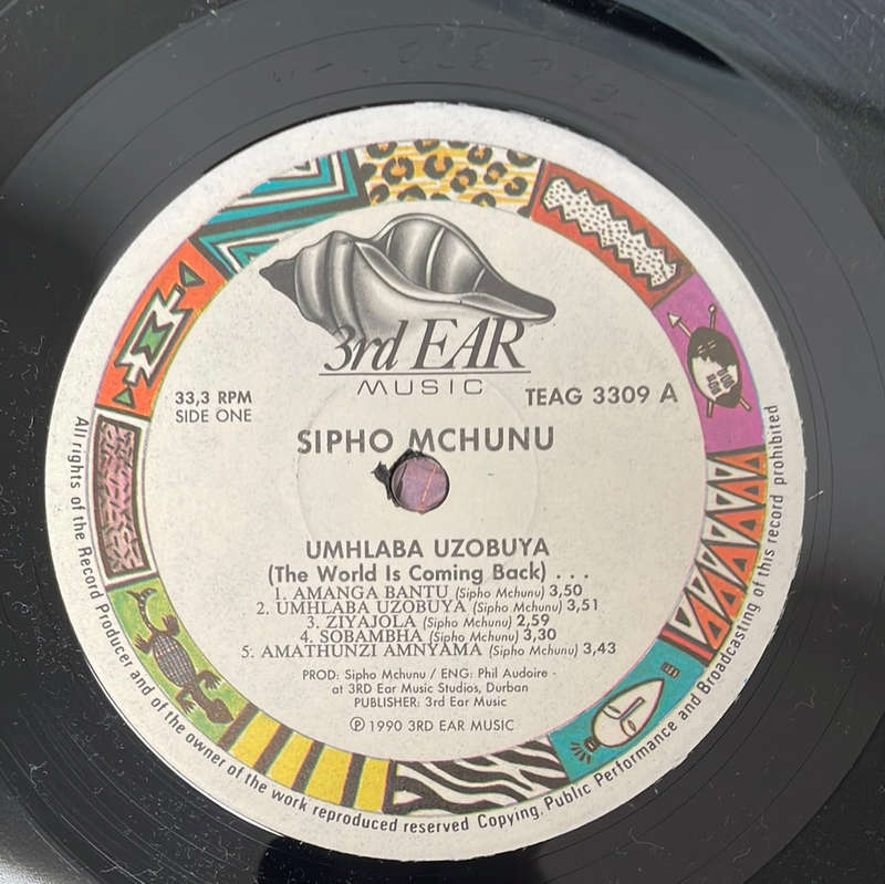 Sipho Mchunu   Umhlaba Uzobuya ( The World Is Coming Back) -  Vinyl LP Record -  Very-Good+...