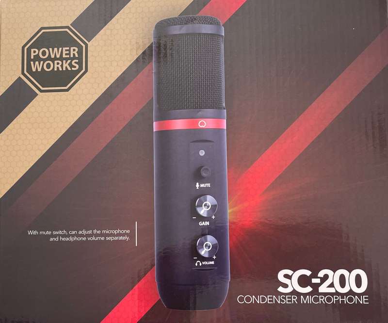 PowerWorks - SC-200 - Studio Condenser USB Microphone for Recording & Podcasting (bobb)
