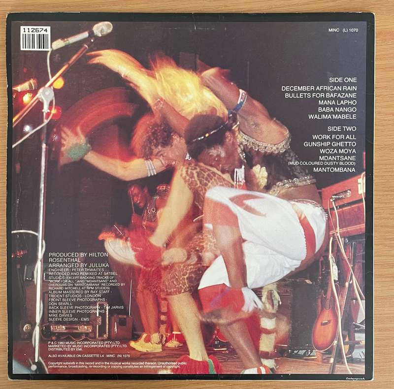 Juluka - Work for All - Vinyl LP Record - Very-Good+ Quality (VG+)