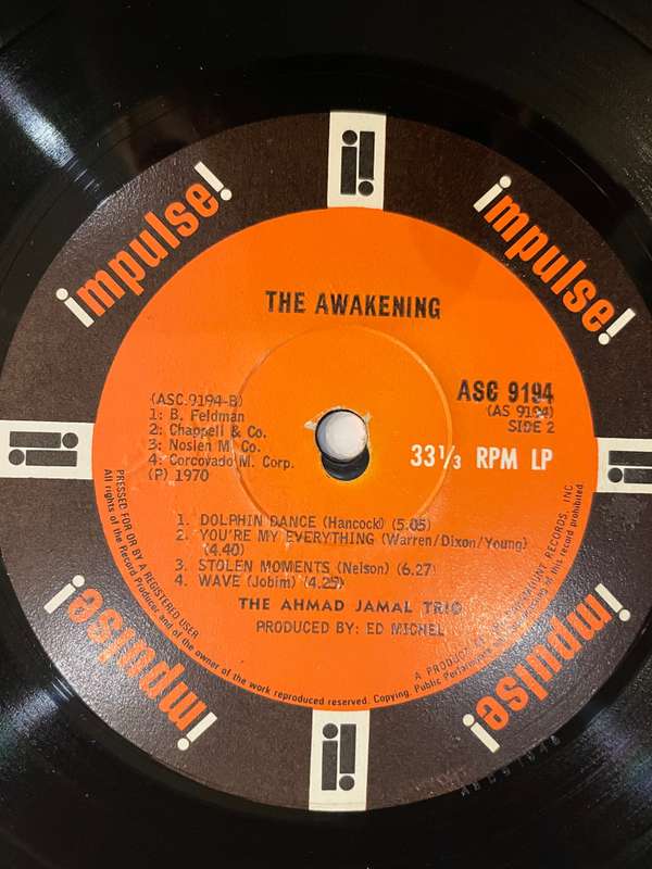 Ahmad Jamal Trio  The Awakening  Vinyl LP Record (VG+)
