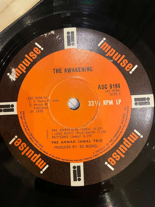 Ahmad Jamal Trio  The Awakening  Vinyl LP Record (VG+)