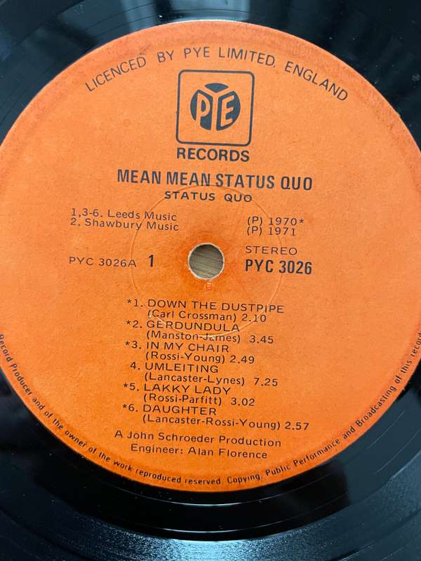 Status Quo - Mean. Mean - Vinyl LP Record - Very-Good+ Quality (VG+) (verygoodplus)