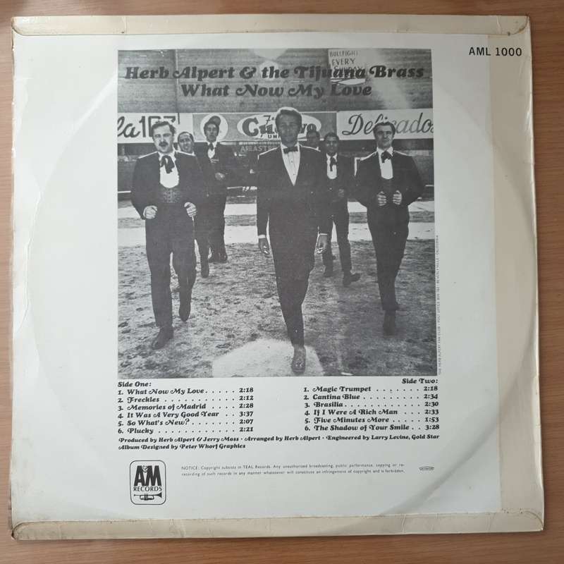 Herb Alpert and the Tijuana Brass - What Now My Love  - Vinyl LP Record - Very-Good+ Quality (VG+)