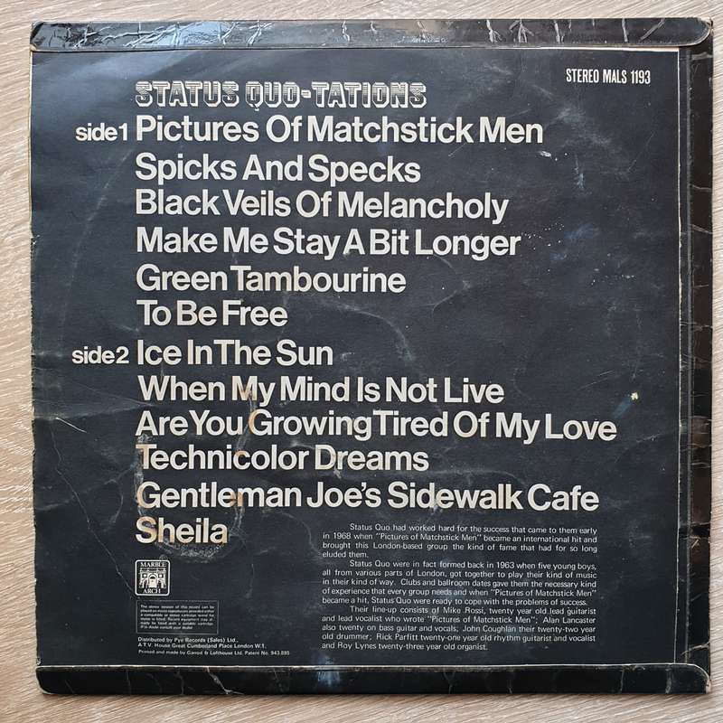 Status Quo - Status Quaotations - Vinyl LP Record - Opened  - Good Quality (G)